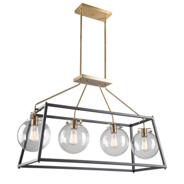 Artcraft Bridgetown 4-Light Island Light - 120V - Black / Harvest Brass