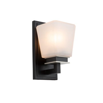 Artcraft Eastwood 1-Light Vanity Light - 120V - Black / Brushed Nickel