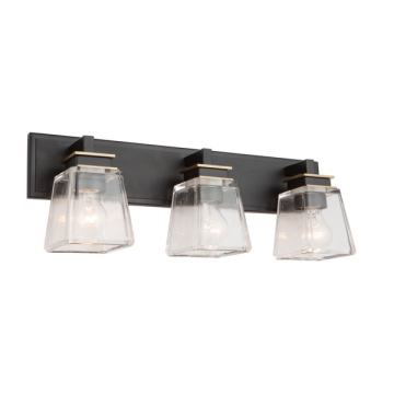 Artcraft Eastwood 3-Light Vanity Light - 120V - Black / Brass