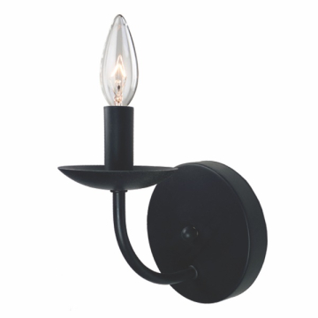 Artcraft Wrought Iron 1-Light Wall Sconce - 120V - Black