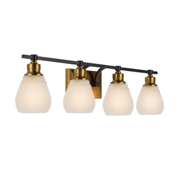 Artcraft Nelson 4-Light Vanity Light - 120V - Brass / Black