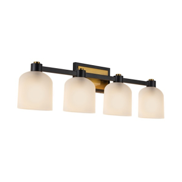 Artcraft Lyndon 4-Light Vanity Light - 120V - Black / Brushed Brass