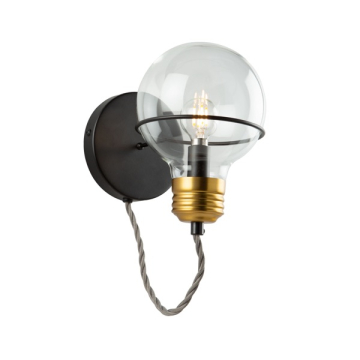 Artcraft Martina 1-Light Wall Sconce - 120V - Black / Brushed Brass