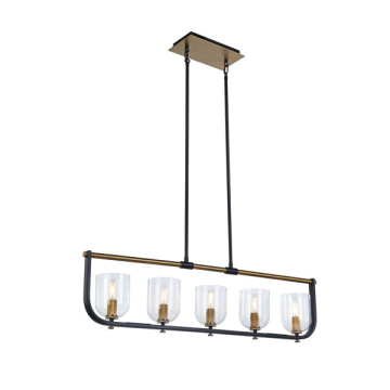 Artcraft Cheshire 5-Light Island Light - 120V - Black / Brass