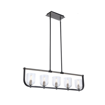Artcraft Cheshire 5-Light Island Light - 120V - Black / Nickel