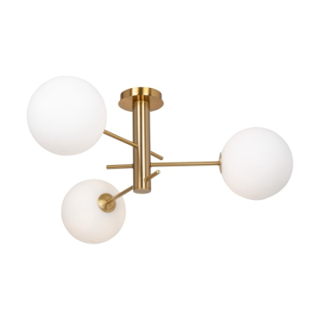 Artcraft Aurelia 3-Light Semi-Flush Mount - 120V - Brass