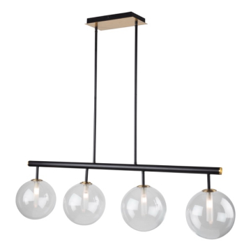 Artcraft Aurelia 4-Light Island Light - 120V - Matte Black / Brass