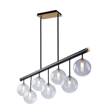 Artcraft Aurelia 7-Light Island Light - 120V - Matte Black / Brass