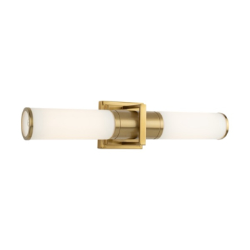 Artcraft Positano 2-Light Vanity Light - 120V - Brushed Brass / White Glass