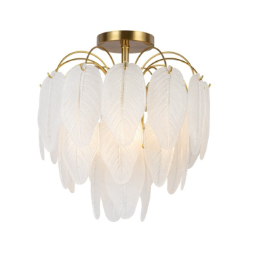 Artcraft Alessia 4-Light Semi-Flush Mount - 120V - Brushed Brass