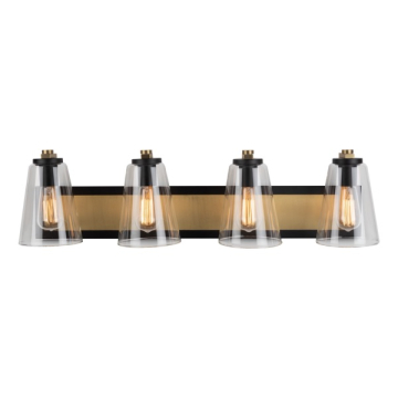 Artcraft Treviso 4-Light Vanity Light - 120V - Black / Brass