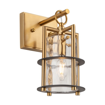 Artcraft Burford 1-Light Wall Sconce - 120V - Brass / Black