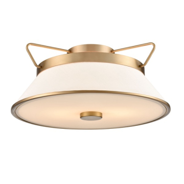 Artcraft Layla 2-Light Semi-Flush Mount - 120V - Brushed Brass