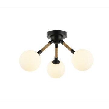 Artcraft Capilano 3-Light Semi-Flush Mount - 120V - Black
