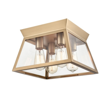 Artcraft Lucian 4-Light Flush Mount - 120V - Brushed Brass