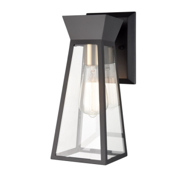 Artcraft Lucian 1-Light Wall Sconce - 120V - Black / Brushed Brass