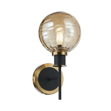Artcraft Gem 1-Light Wall Sconce - 120V - Black / Brushed Brass