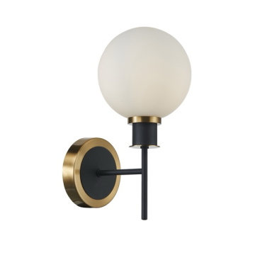 Artcraft Gem 1-Light Wall Sconce - 120V - Black / Brushed Brass