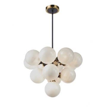 Artcraft Gem 13-Light Chandelier - 120V - Black / Brushed Brass