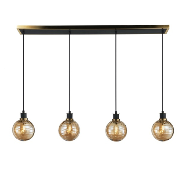 Artcraft Gem 4-Light Island Light - 120V - Black / Brushed Brass