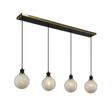 Artcraft Gem 4-Light Island Light - 120V - Black / Brushed Brass