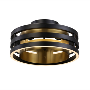 Artcraft Toledo LED Semi-Flush Mount - 34W - 27K / 35K / 45K - 120V - Black / Brushed Brass