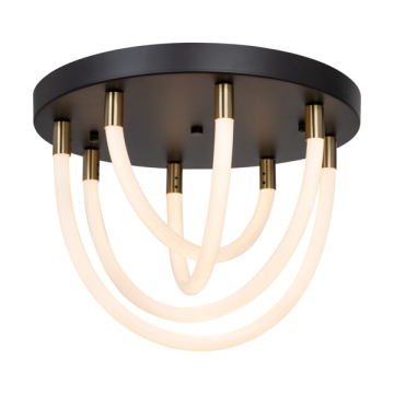 Artcraft Cascata LED Semi-Flush Mount - 17W - 3000K - 120V - Black / Brushed Brass