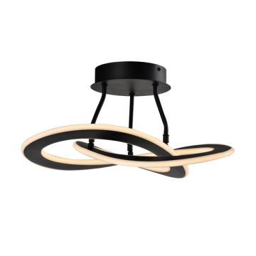Artcraft Wave LED Semi-Flush Mount - 24W - 3000K - 120V - Black