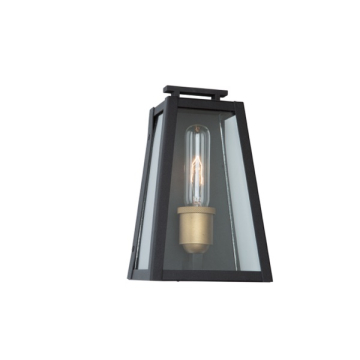 Artcraft Charleston 1-Light Outdoor Wall Light - 120V - Black / Vintage Gold