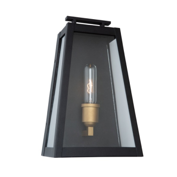 Artcraft Charleston 1-Light Outdoor Wall Light - 120V - Black / Vintage Gold