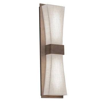 AFX Aberdeen 19" LED Wall Sconce - CCT Selectable - 120-277V - Weathered Grey / Linen White Shade