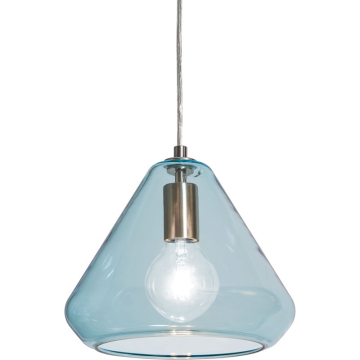 AFX Armitage 10" Pendant - 120V - Satin Nickel / Aqua Glass