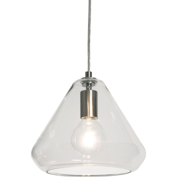 AFX Armitage 10" Pendant - 120V - Satin Nickel / Clear Glass