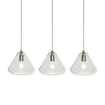 AFX Armitage 3-Light Linear Pendant - 120V - Satin Nickel / Clear Glass