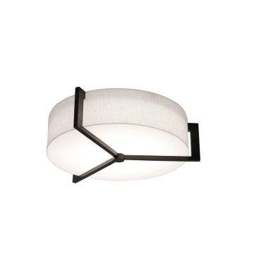 AFX Apex 14" Flush Mount - 120-277V - Espresso / Linen White