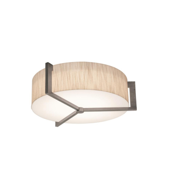 AFX Apex 14" Flush Mount - 120-277V - Weathered Grey / Jute