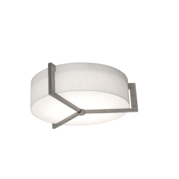 AFX Apex 14" Flush Mount - 120-277V - Weathered Grey / Linen White
