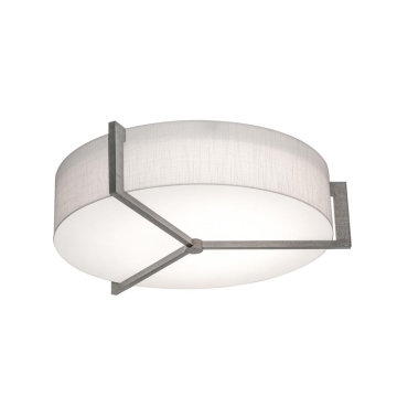 AFX Apex 17" Flush Mount - 120-277V - Weathered Grey / Linen White