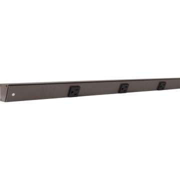 Task Lighting 42" Slim Profile Angled Power Strip - 5 Single Black Receptacles - Bronze