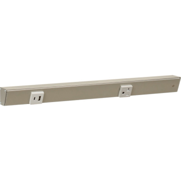 Task Lighting 18" Slim Angled Power Strip - Right Wire Entry - 1 Gray Receptacle - Left Side USB-A/C - 120V - Stain Nickel