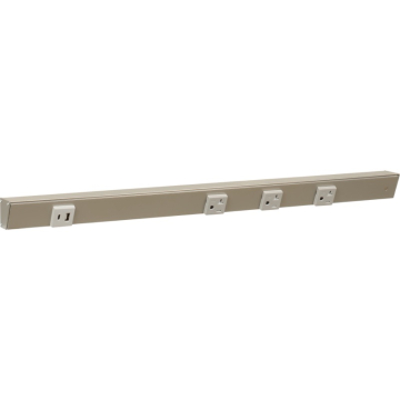 Task Lighting 24" Slim Angled Power Strip - Right Wire Entry - 3 Gray Receptacles - Left Side USB-A/C - 120V - Stain Nickel