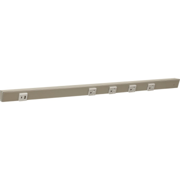 Task Lighting 30" Slim Angled Power Strip - Right Wire Entry - 4 Gray Receptacles - Left Side USB-A/C - 120V - Stain Nickel