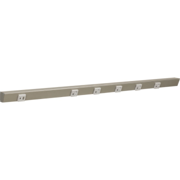 Task Lighting 36" Slim Angled Power Strip - Right Wire Entry - 5 Gray Receptacles - Left Side USB-A/C - 120V - Stain Nickel