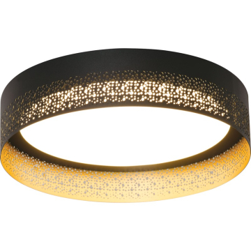 AFX Ash 12" LED Flush Mount - 3000K - 120V - Black / Gold