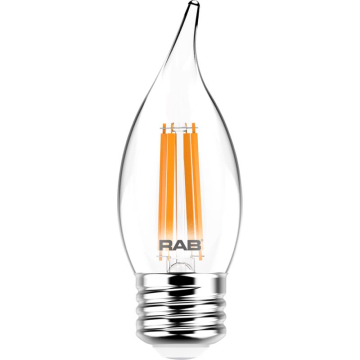 RAB 5.5W LED BA11 Filament Lamp - Dimmable - 2700K - 500 Lumens - 120V