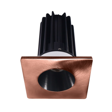 Lotus 2" LED Recessed Downlight - 8W - 2700K - 580 Lumens - Black Reflector - Square Copper Trim - 120V