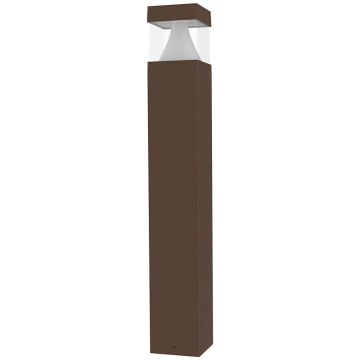 Westgate BOL 42" LED Bollard - Square - Cone Reflector - Clear Lens - 12 | 16 | 22W - CCT Selectable - 120-277V - Bronze