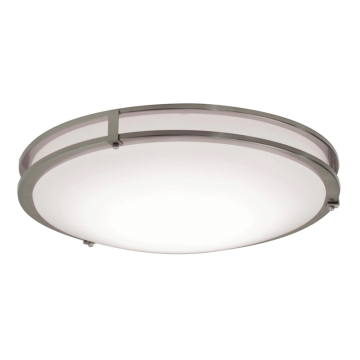 AFX Carlisle 14" LED Flush Mount - Battery Backup - 27W - CCT Selectable - 120V - Satin Nickel
