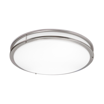 AFX Carlisle 24" LED Flush Mount - Battery Backup - 34W - CCT Selectable - 120-277V - Satin Nickel