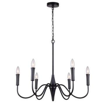 Canarm Brielle 6-Light Chandelier - 120V - Matte Black
